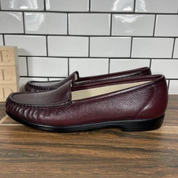 SAS Simplify Womens Size 9.5 Narrow Shoes Antique Wine Leather Comfort Loafer - Picture 10 of 11